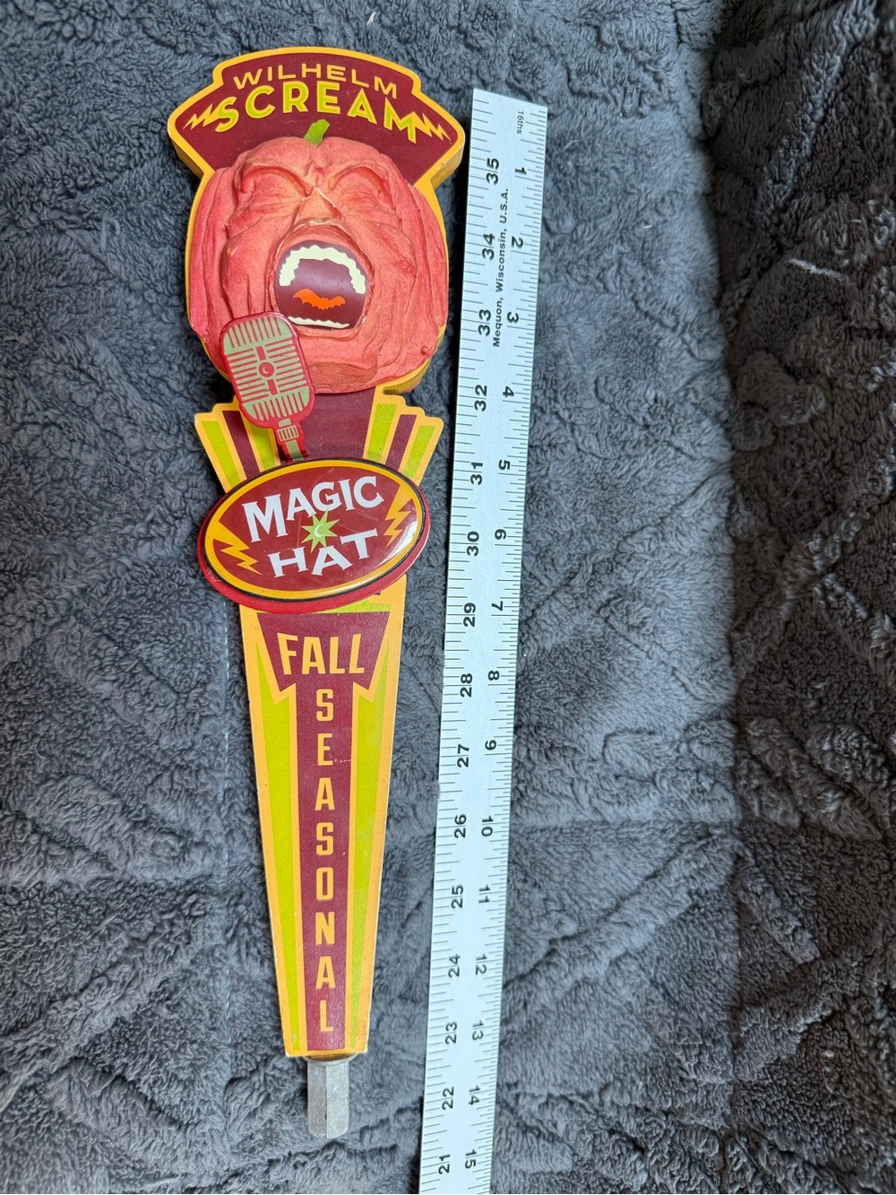 Fall Fun🎃Magic Hat Wilhelm Scream PUMPKIN ALE Beer Tap Handle Fall Seasonal Deco